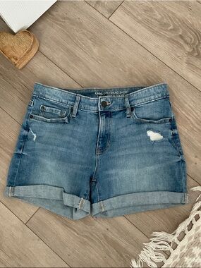 GAP Medium Blue Rolled-Hem Girlfriend Denim Shorts